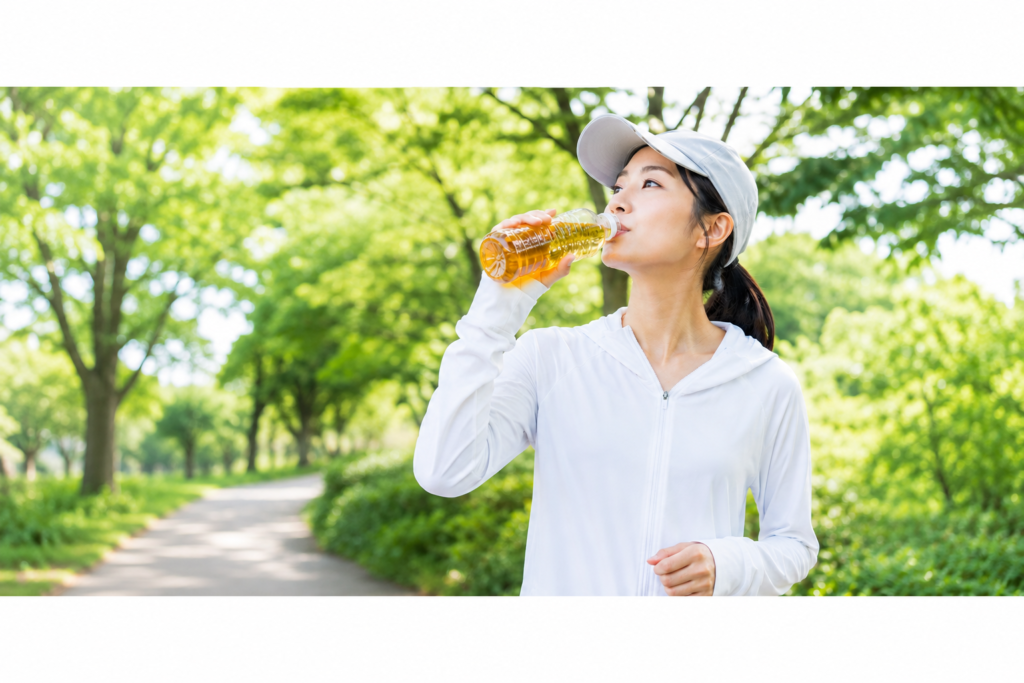 お茶を飲む女性のイメージ写真